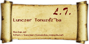 Lunczer Tonuzóba névjegykártya